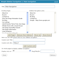 Screenshot of Simple Sidebar Navigation WordPress Widget